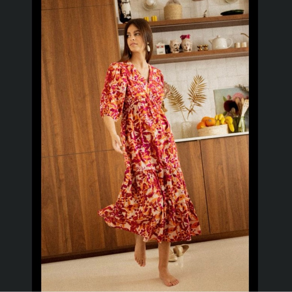 Garance Paris Floral Red Maxi Dress